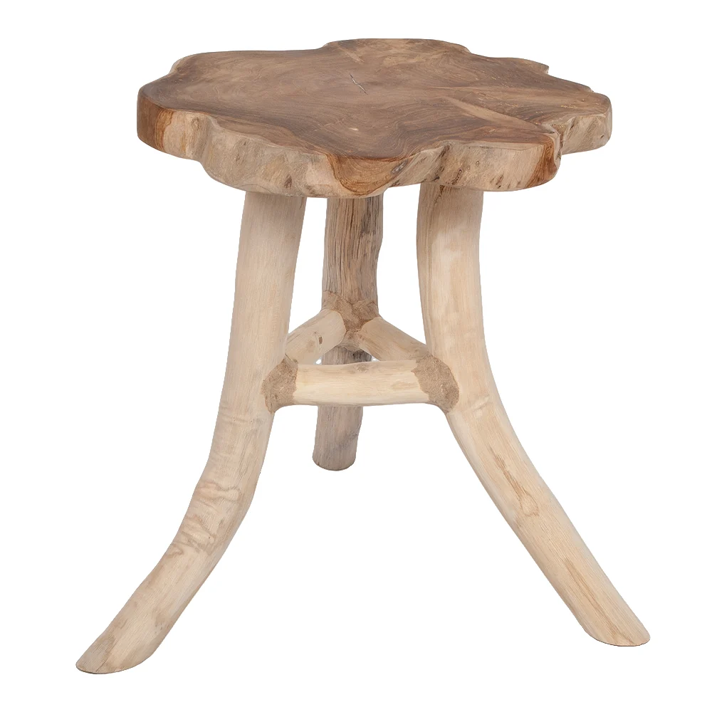 Teak Beistelltisch ROOT ca. H45cm Natural massiv Couchtisch