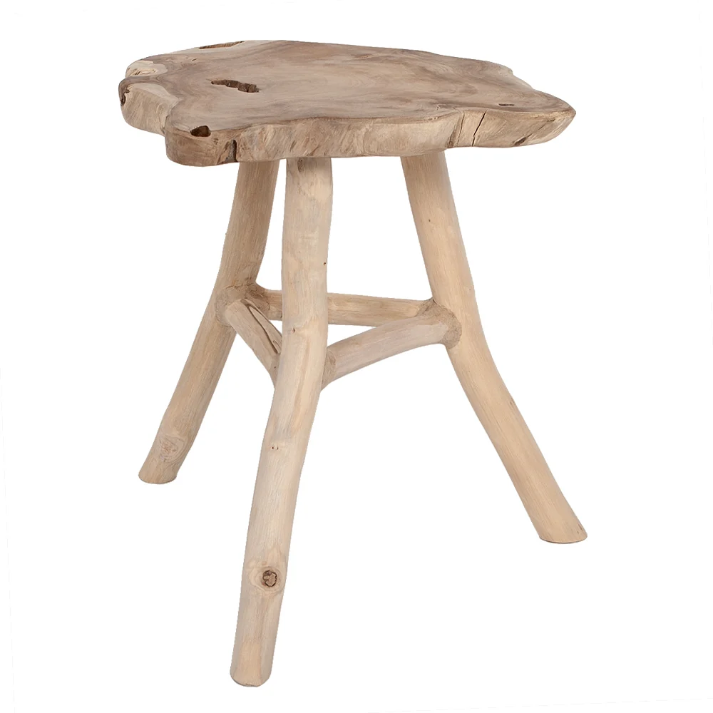 Teak Beistelltisch ROOT ca. H45cm Natural massiv Couchtisch