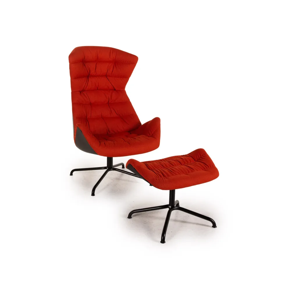 Thonet 808 Stoff Sessel inkl. Hocker Orange Sessel Funktion Relaxfunktion
