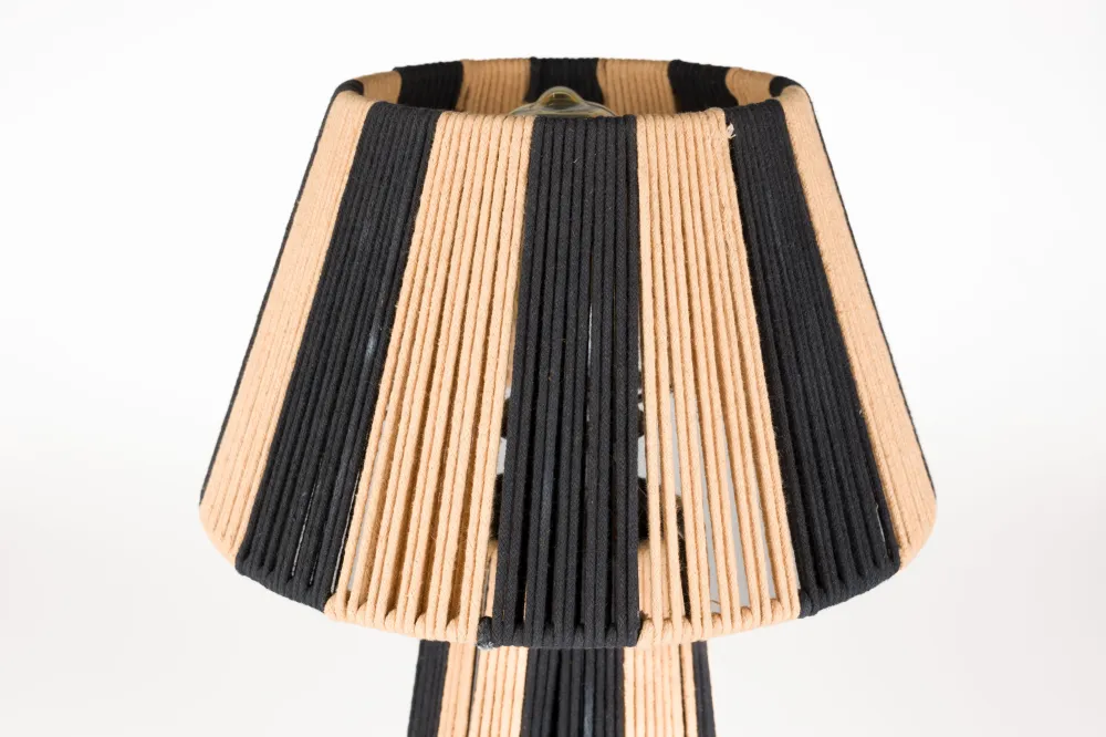 Tischlampe STRIPE IT UP hellbraun mit Schwarz