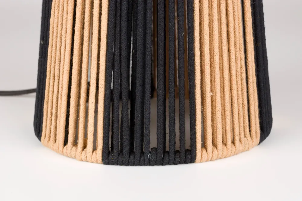 Tischlampe STRIPE IT UP hellbraun mit Schwarz