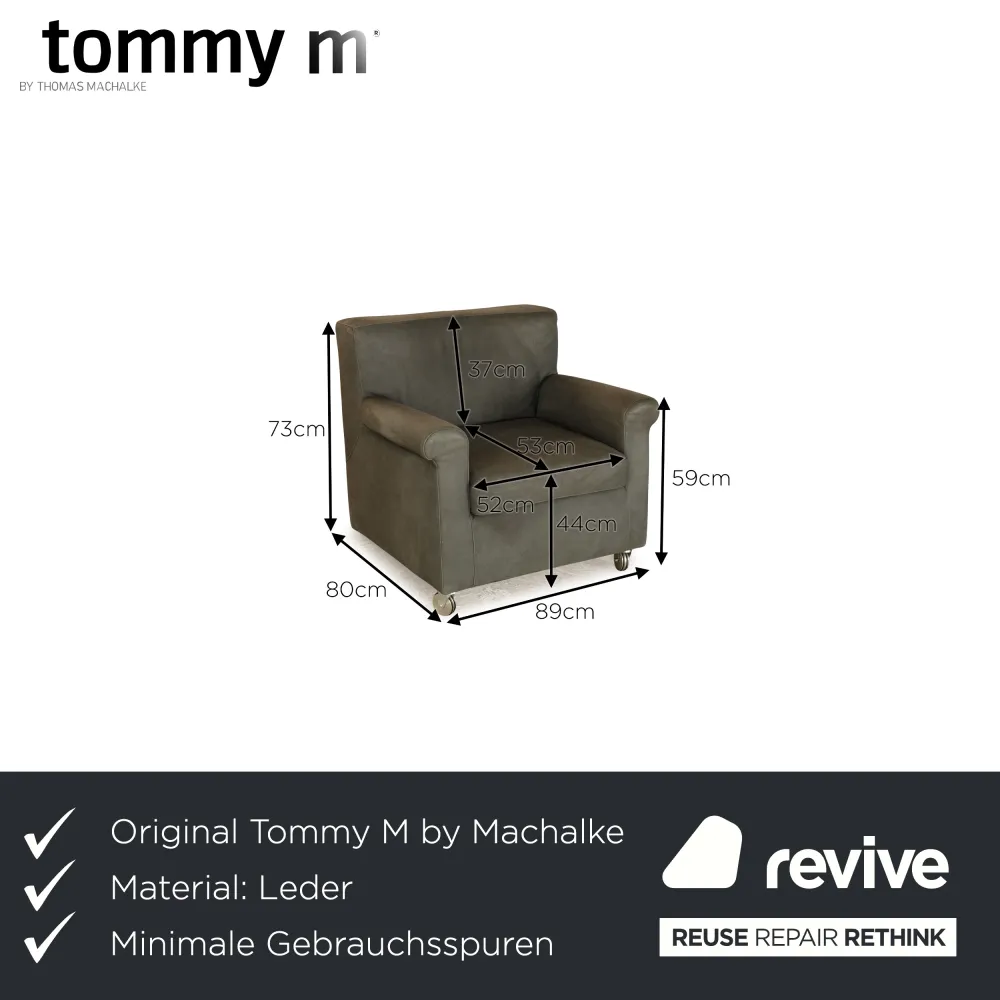 Tommy M Machalke Henry Leder Sessel Grau
