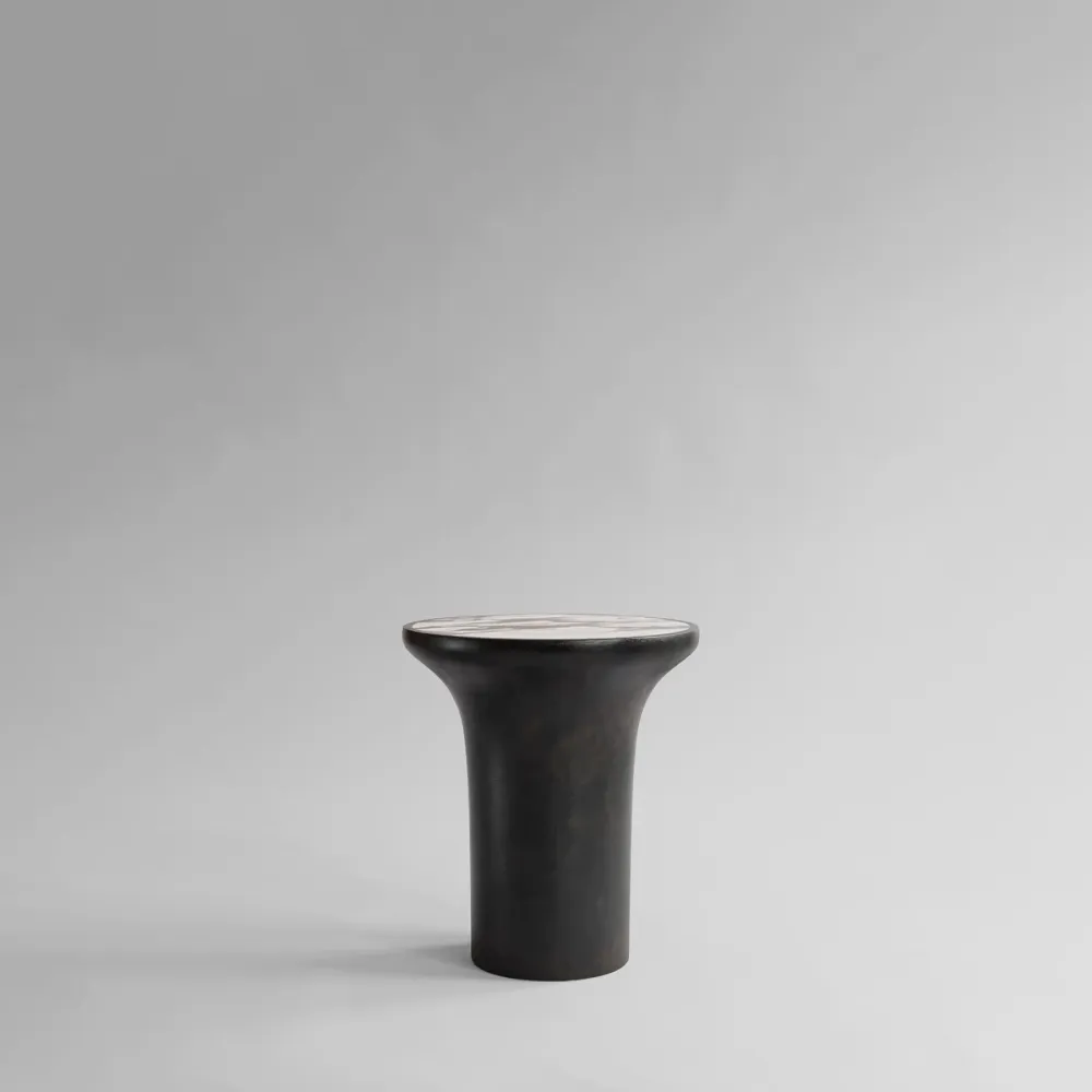 TRUMPET Beistelltisch Beton mit Marmor