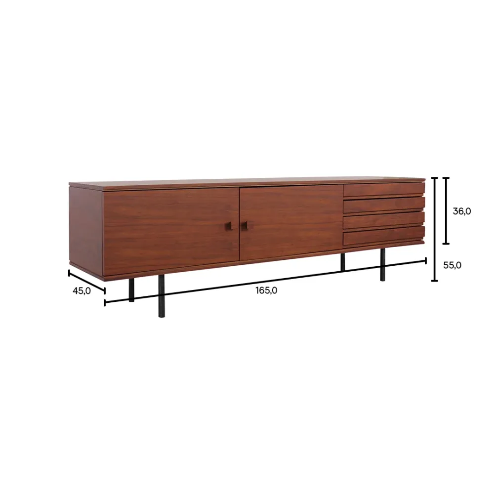 TV-Möbel - Calvin - Walnuss - 165 cm