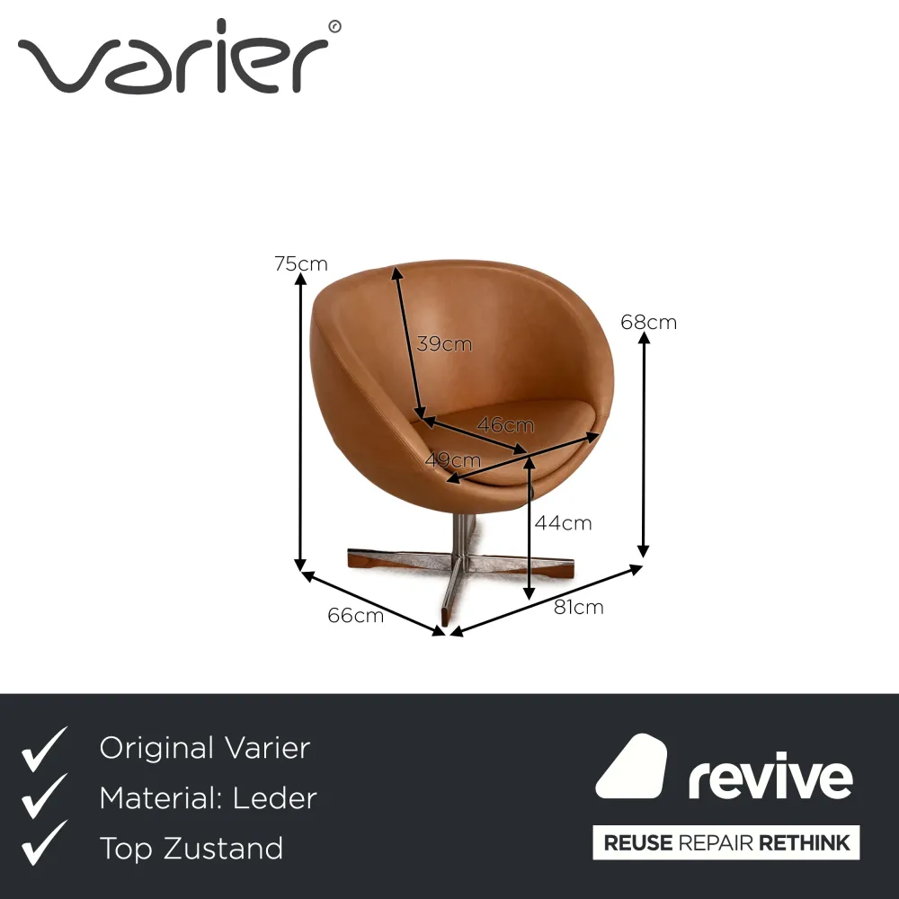 Varier Leder Sessel Cognac Funktion
