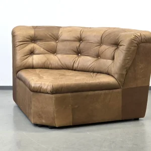 VINTAGE SESSEL Leder Braun Modul Sofa Eckelement 70er Design Lounge Sessel