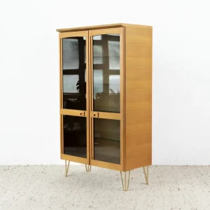 Vintage Teak Vitrine Schrank Wohnzimmer SEN Möbel Mid Century Holz