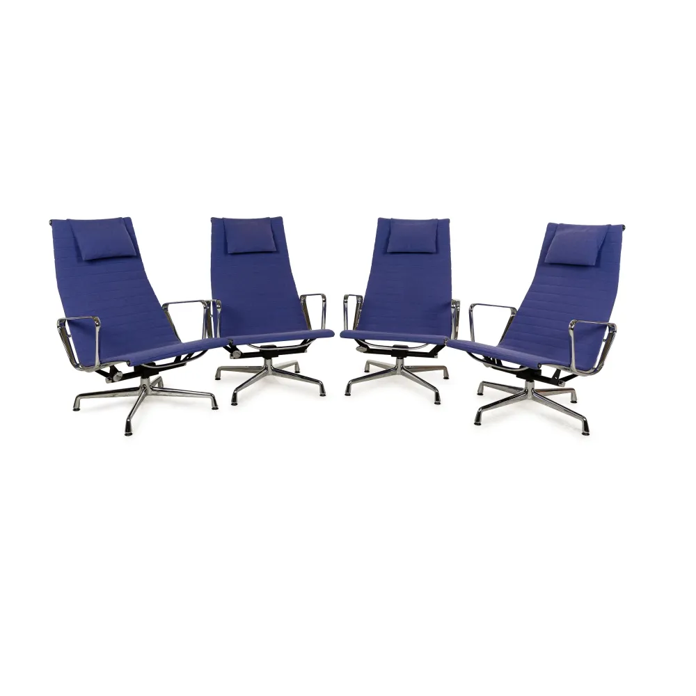 Vitra EA 124 Stoff Sessel Garnitur Blau Set 4x Sessel