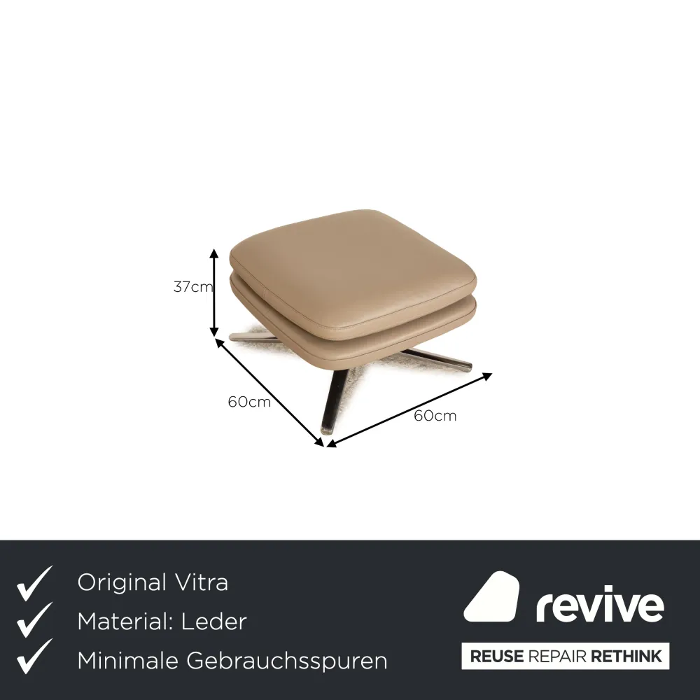 Vitra Grand Relax Leder Sessel Grau Taupe inkl. Ottoman