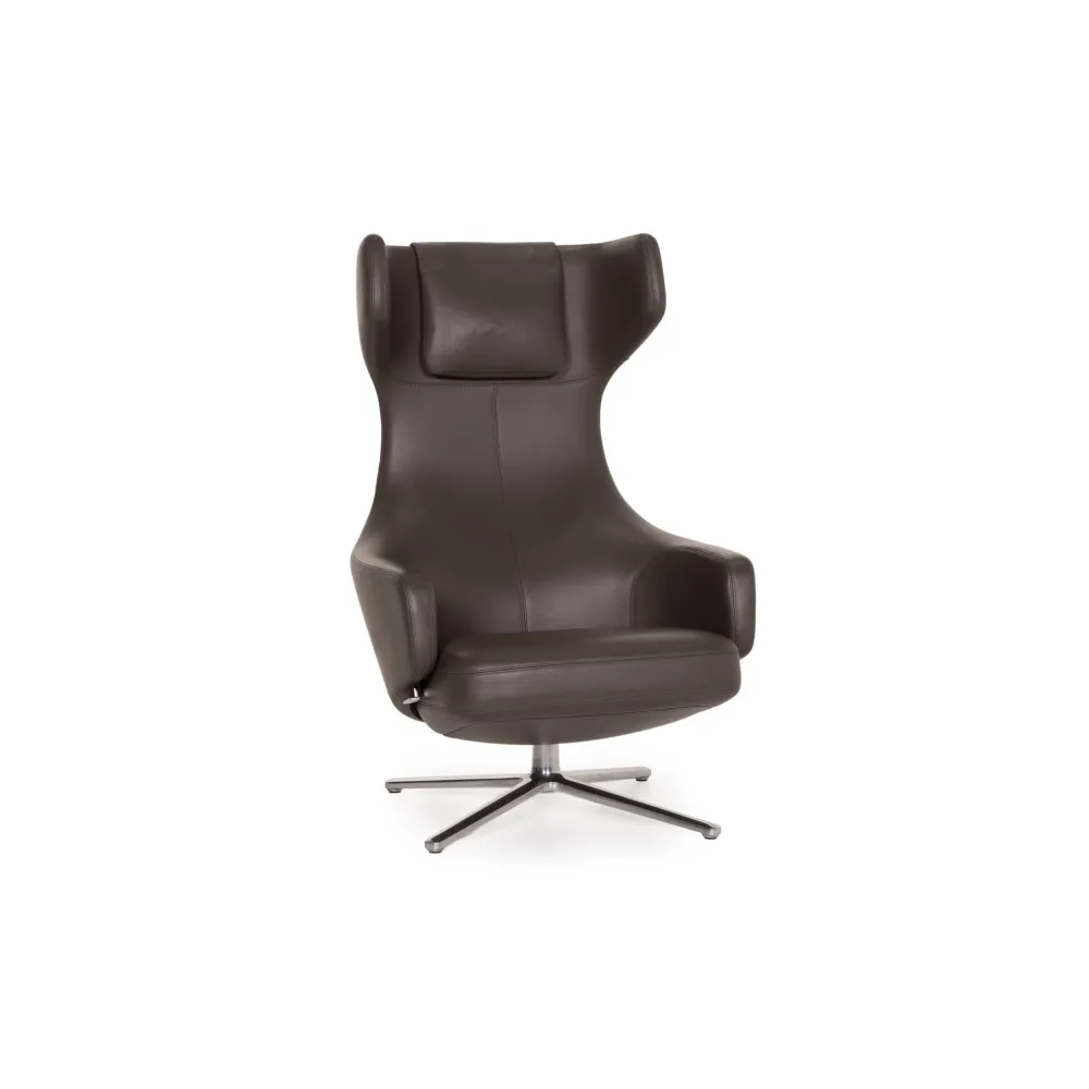 Vitra Grand Repos Leder Sessel Grau Dunkelgrau Funktion Ohrensessel