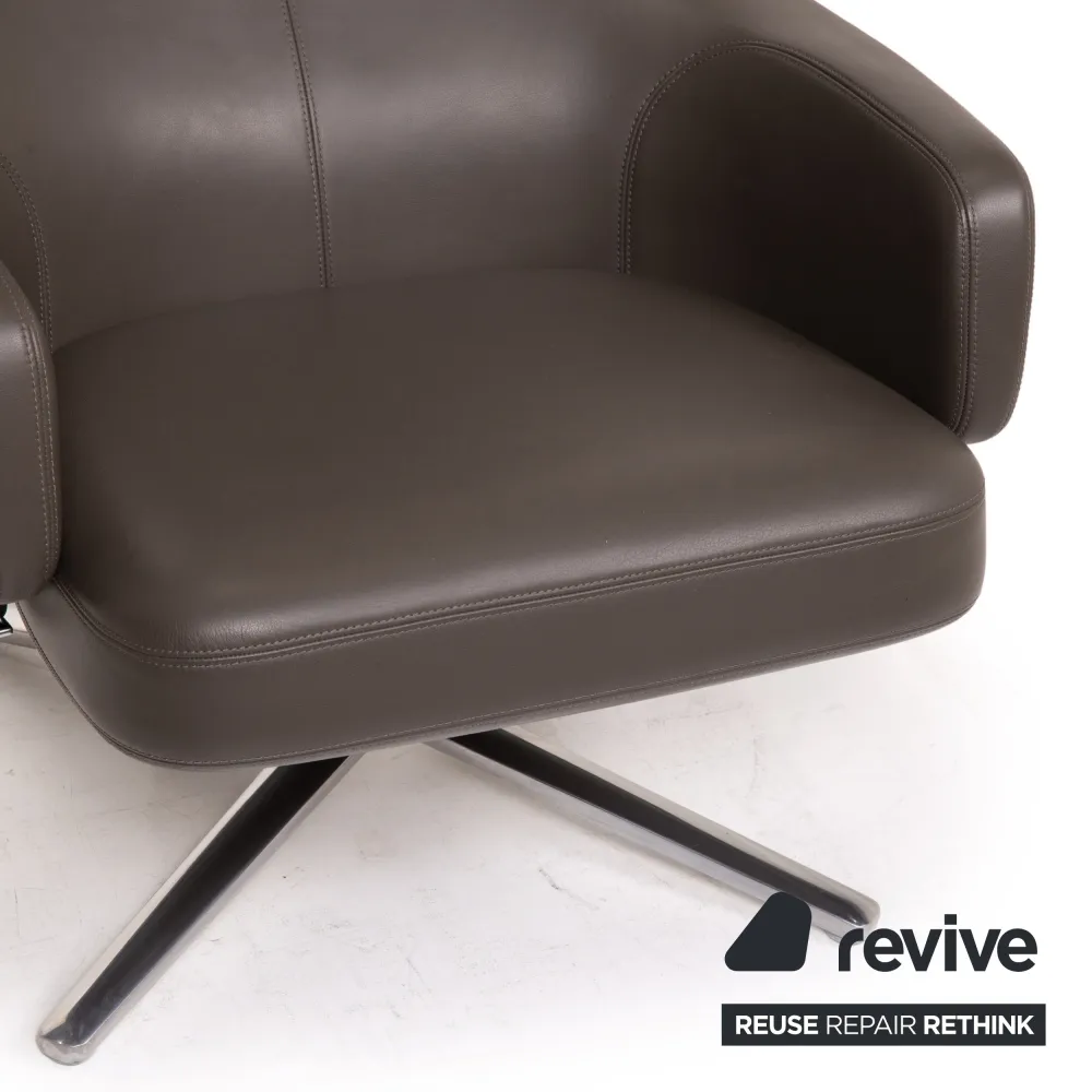 Vitra Grand Repos Leder Sessel Grau Dunkelgrau Funktion Ohrensessel