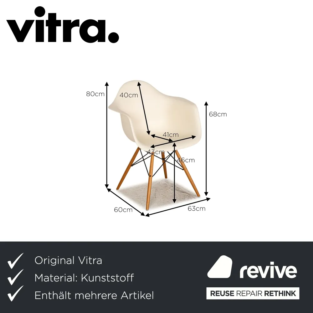 Vitra Plastic Armchair Kunststoff Sessel Schwarz Weiß