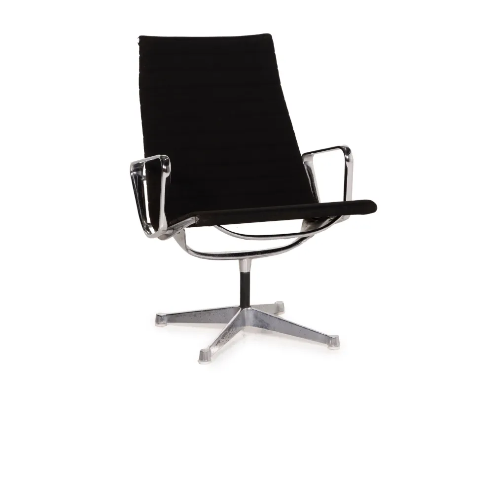 Vitra Stoff Sessel Schwarz Hermann Miller Aluminium Stuhl