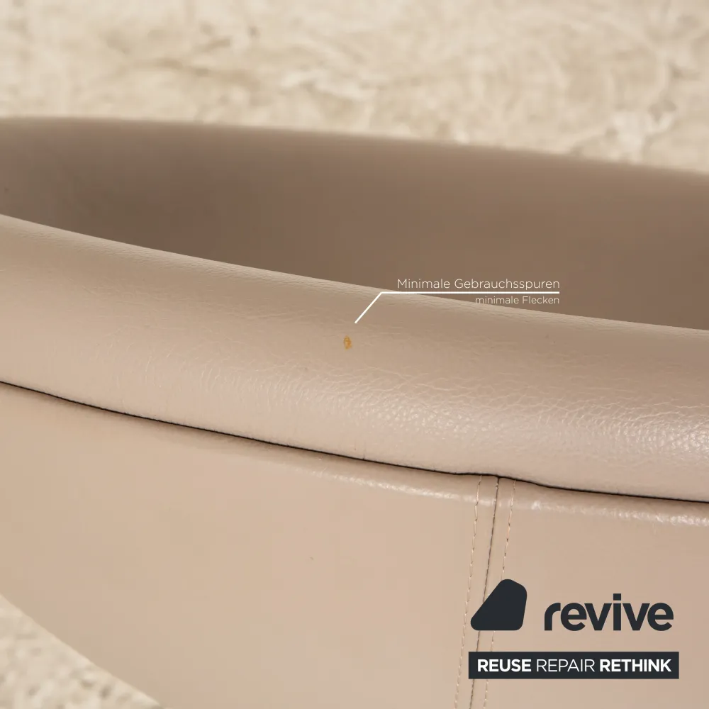 Vitra Verner Panton Leder Sessel Garnitur Cocktailsessel Grau Greige Taupe
