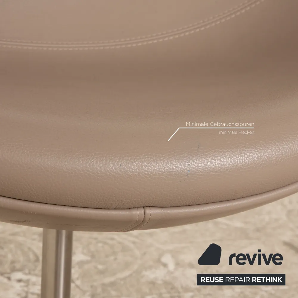 Vitra Verner Panton Leder Sessel Garnitur Cocktailsessel Grau Greige Taupe