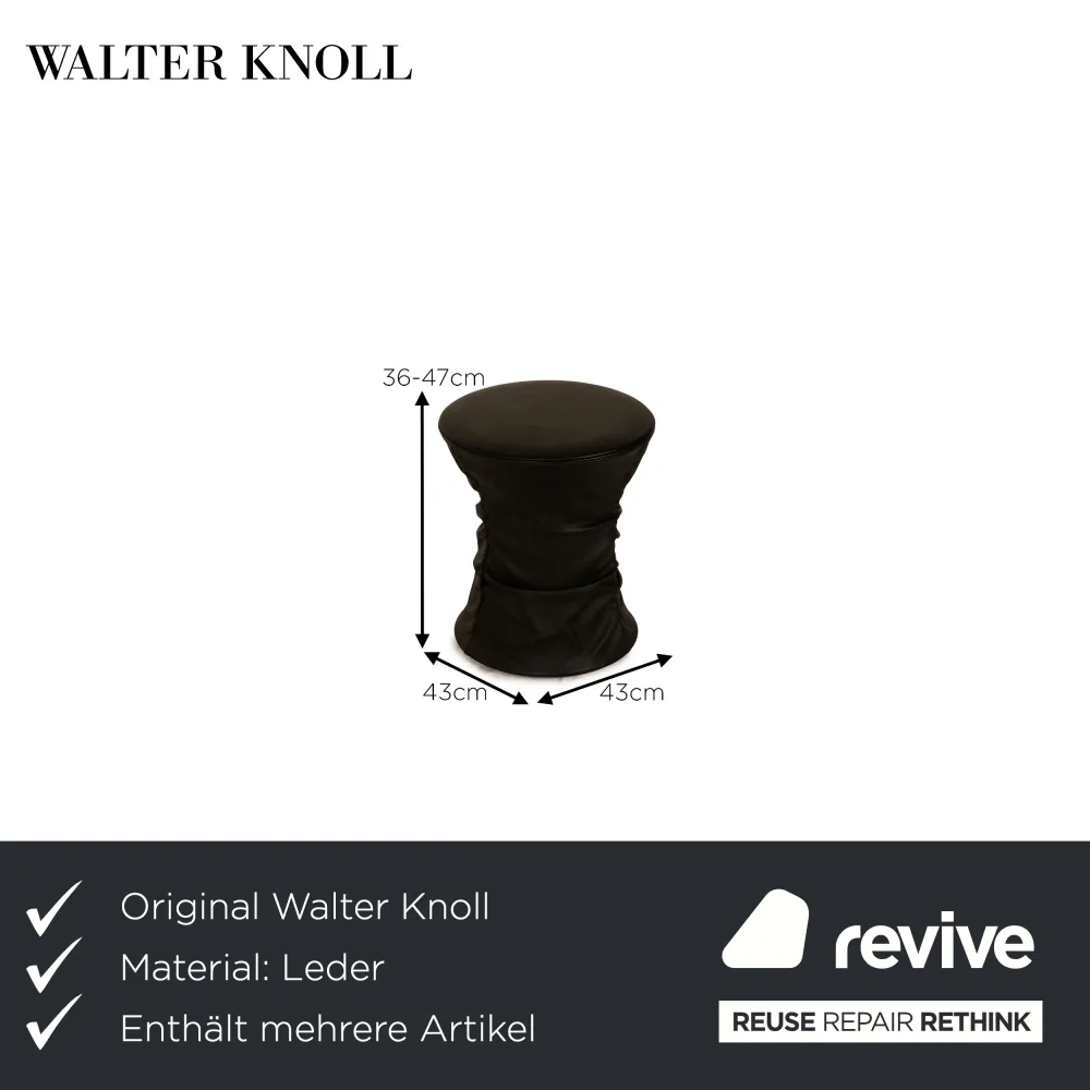 Walter Knoll Bellows Stool Leder Garnitur Schwarz Couchtisch Hocker Funktion