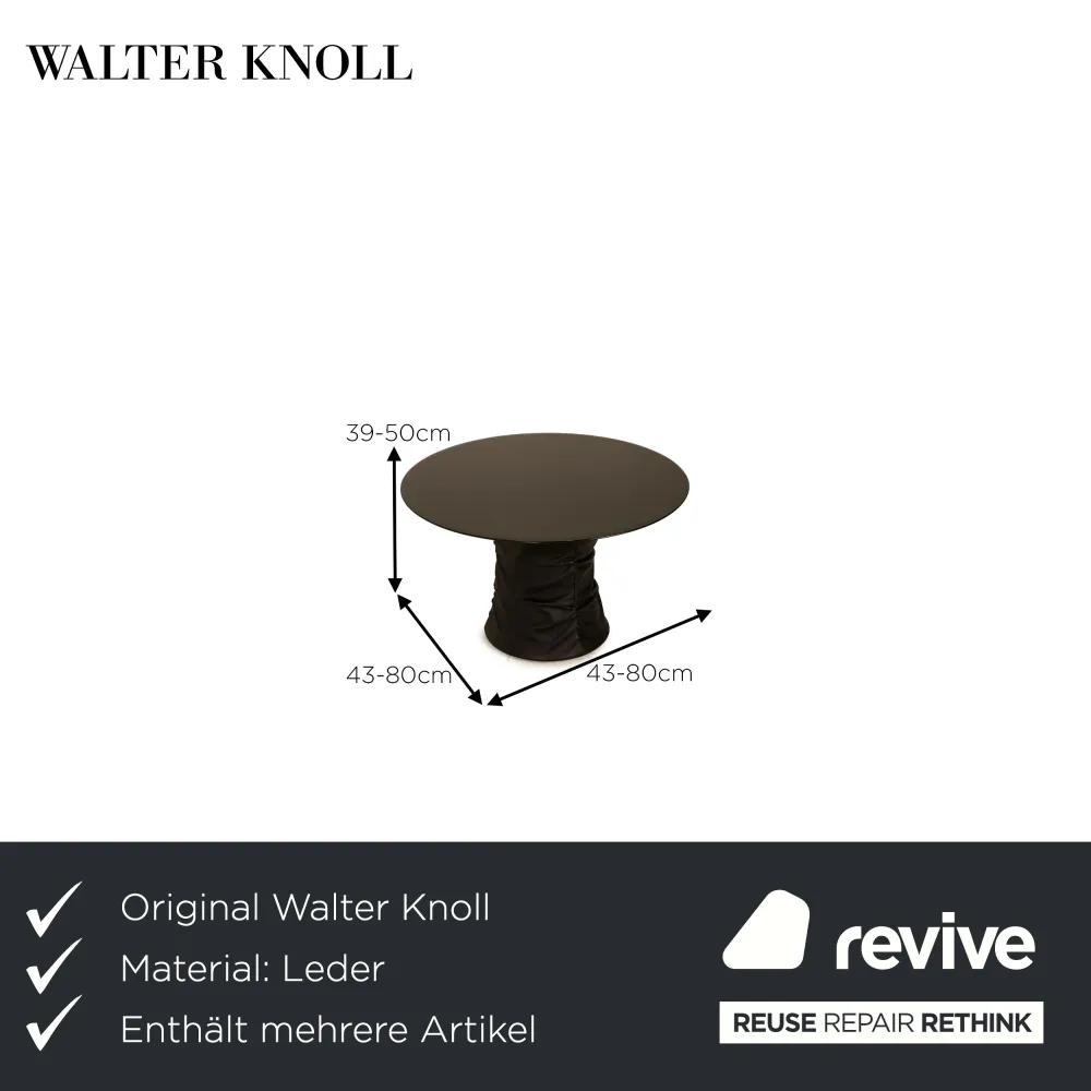 Walter Knoll Bellows Stool Leder Garnitur Schwarz Couchtisch Hocker Funktion
