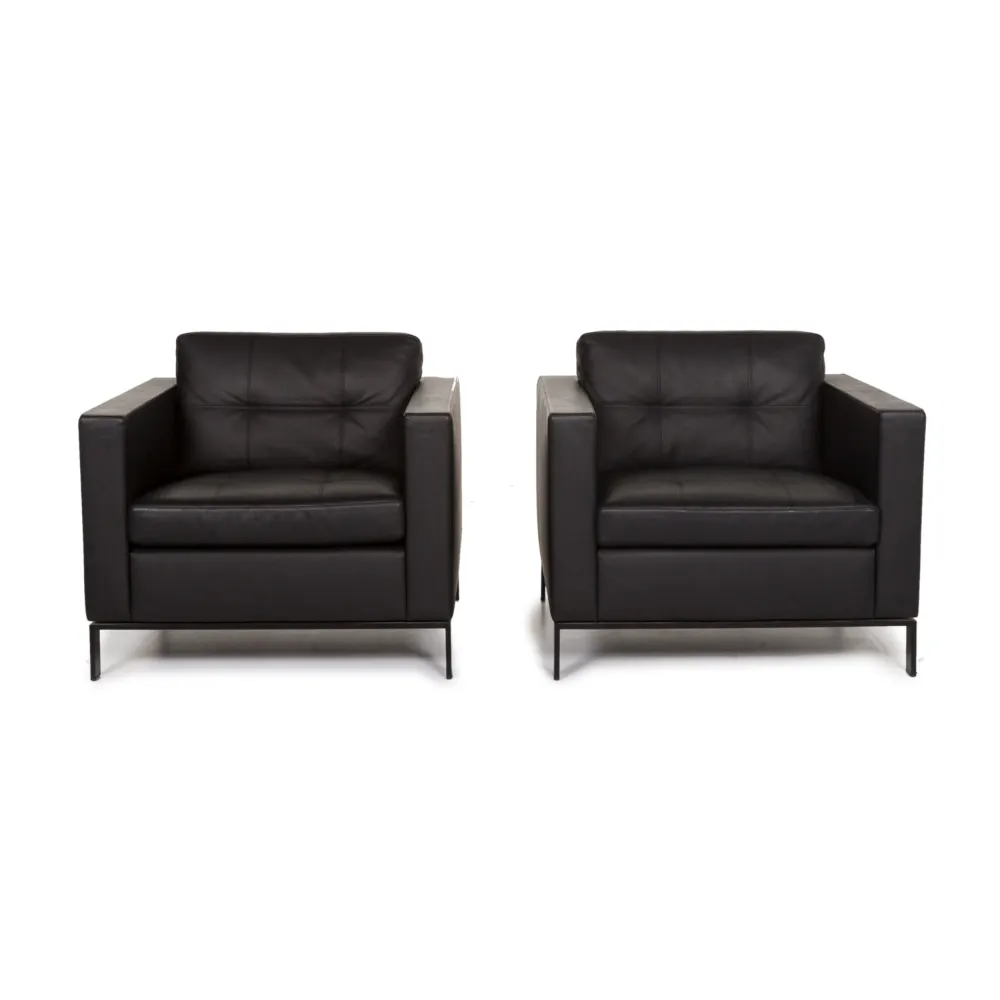 Walter Knoll Foster Leder Sessel Schwarz #13325