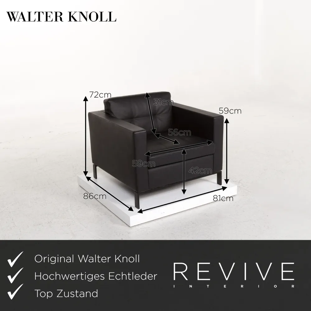 Walter Knoll Foster Leder Sessel Schwarz #13325