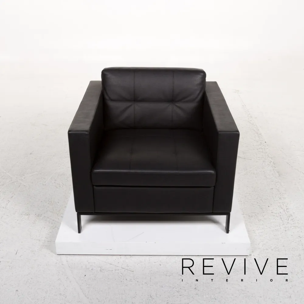 Walter Knoll Foster Leder Sessel Schwarz #13325