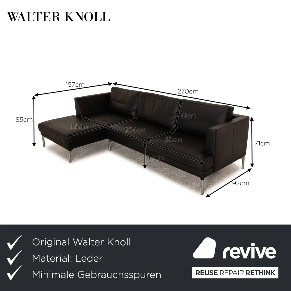 Walter Knoll Good Time Leder Ecksofa Schwarz Sofa Couch