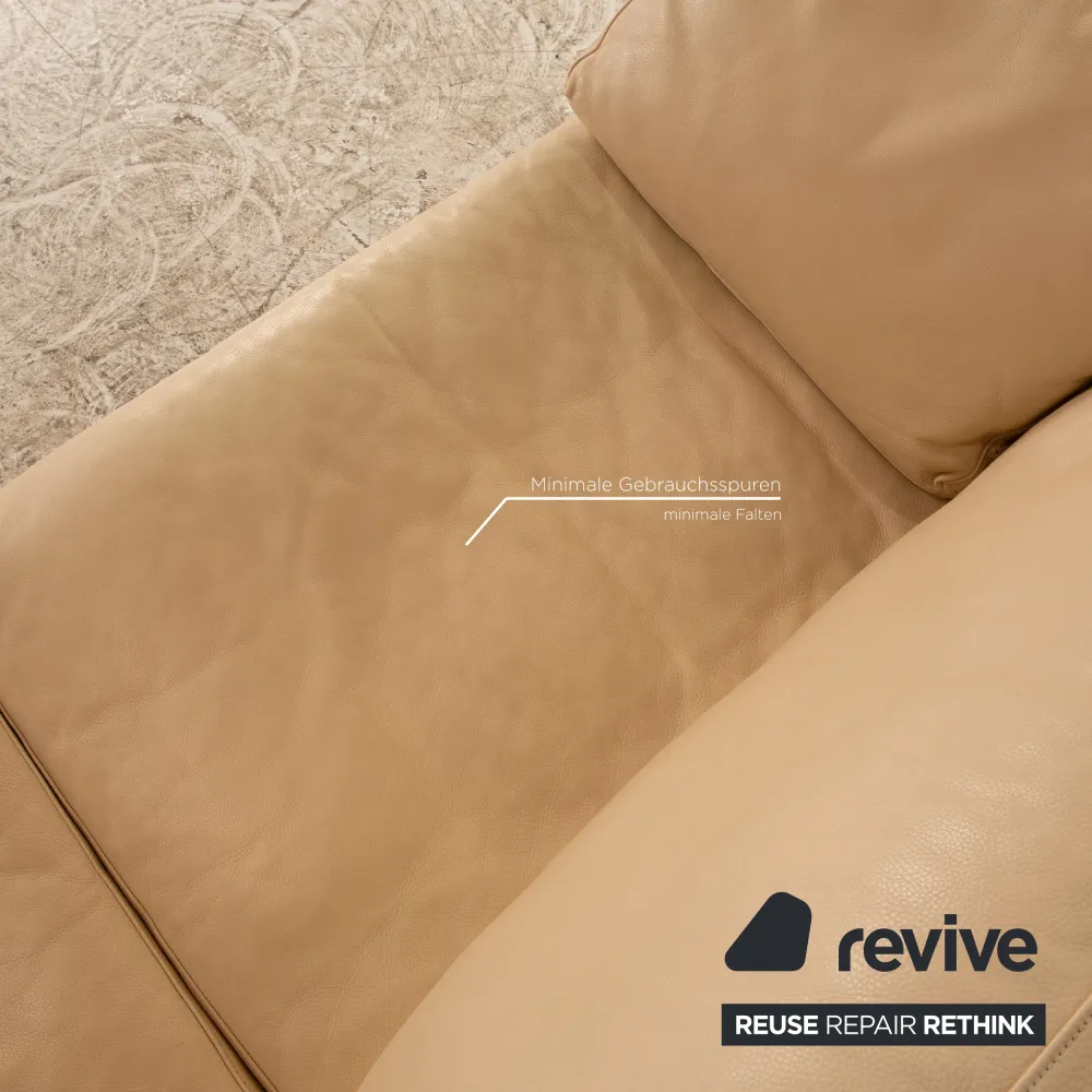 Walter Knoll Henry Leder Dreisitzer Creme Sofa Couch