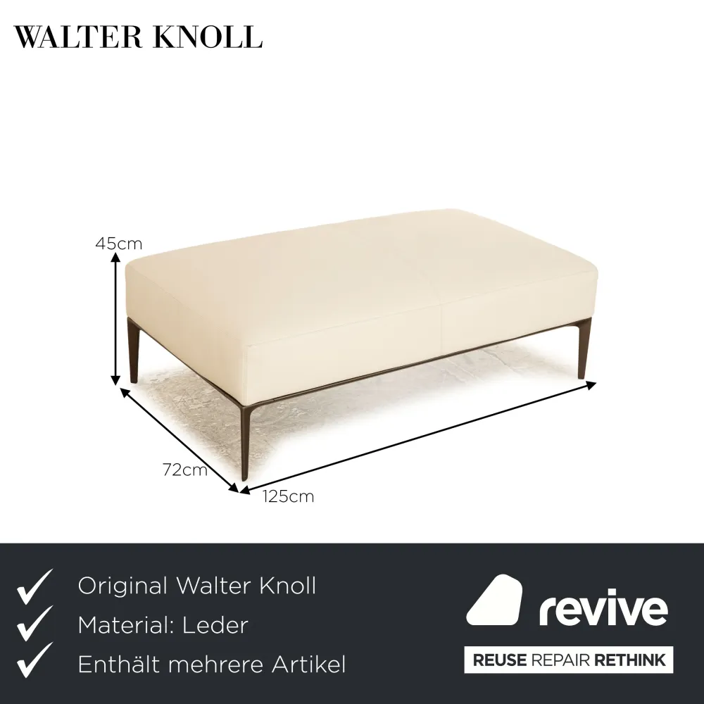 Walter Knoll Jaan Living Leder Sofa Garnitur Creme Ecksofa Recamiere Rechts Couch