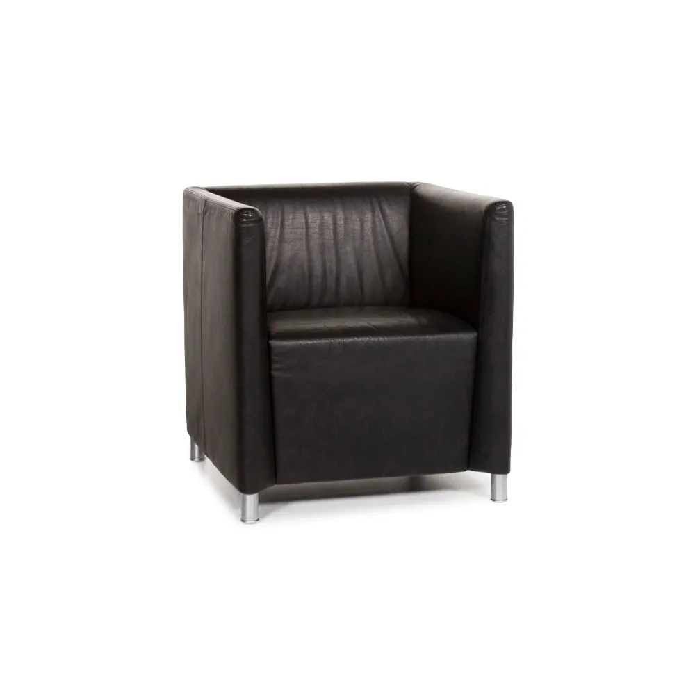 Walter Knoll Leder Sessel Schwarz #13260