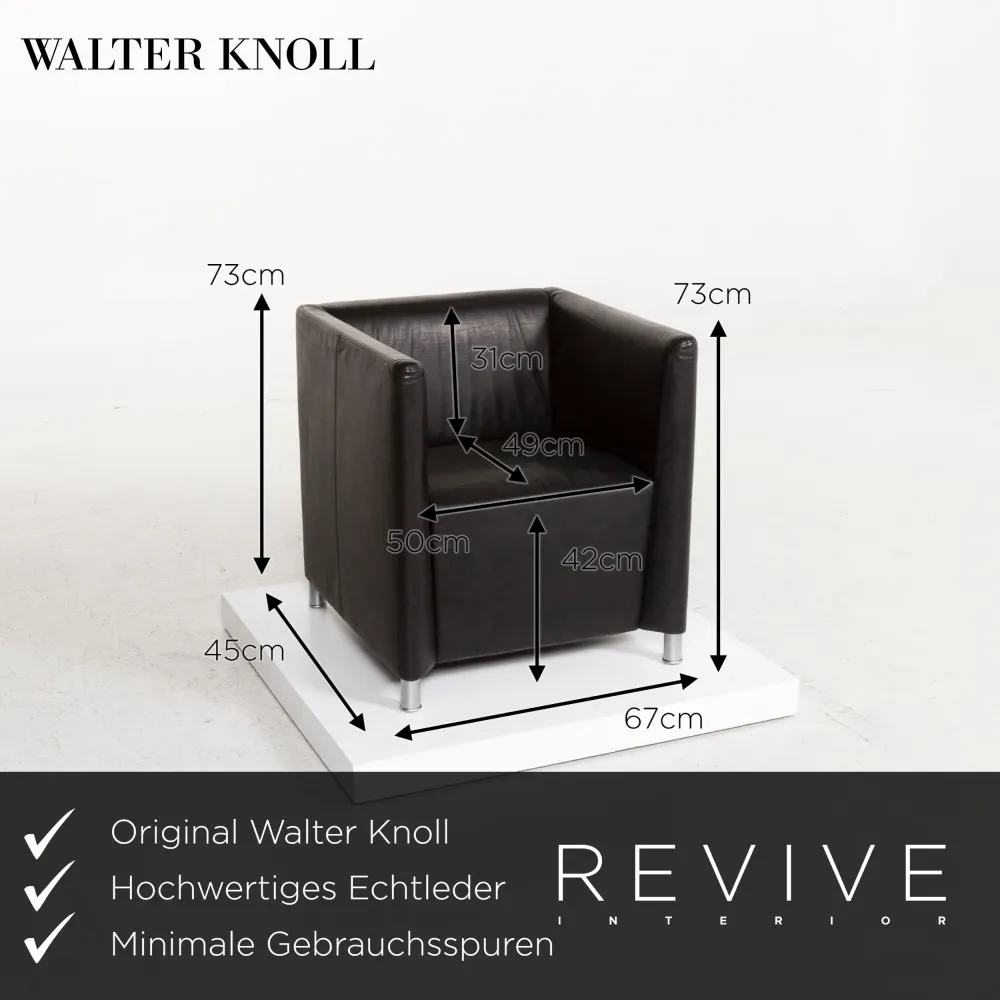 Walter Knoll Leder Sessel Schwarz #13260