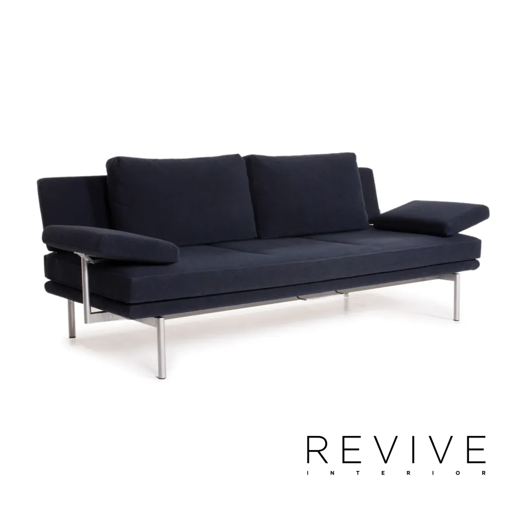 Walter Knoll Living Platform Stoff Sofa Blau Dreisitzer Funktion