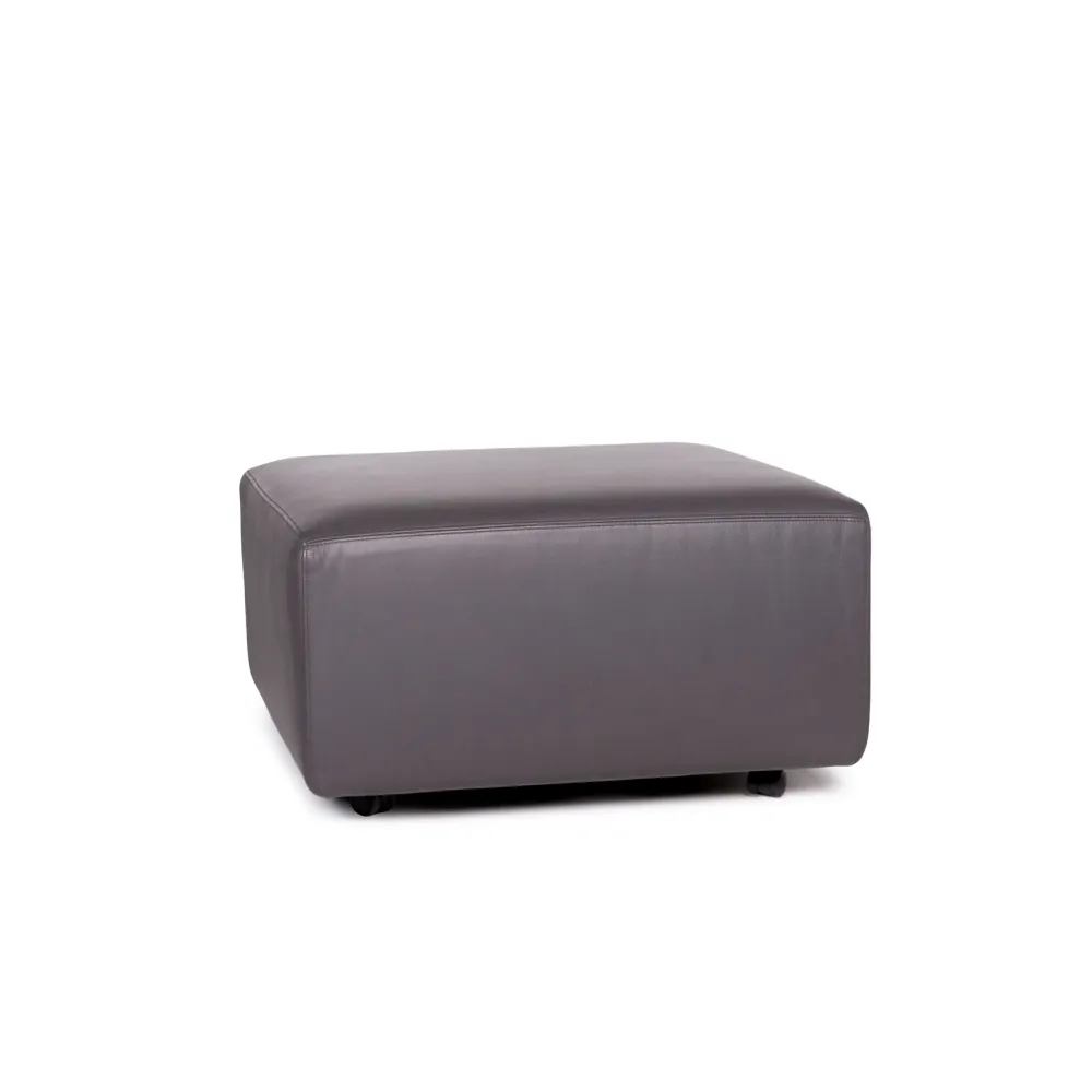 Walter Knoll Nelson Leder Hocker Anthrazit Grau Schemel #11009