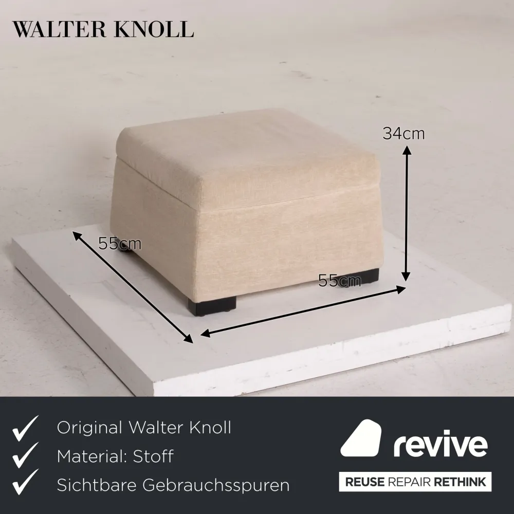 Walter Knoll Stoff Hocker Creme #14861