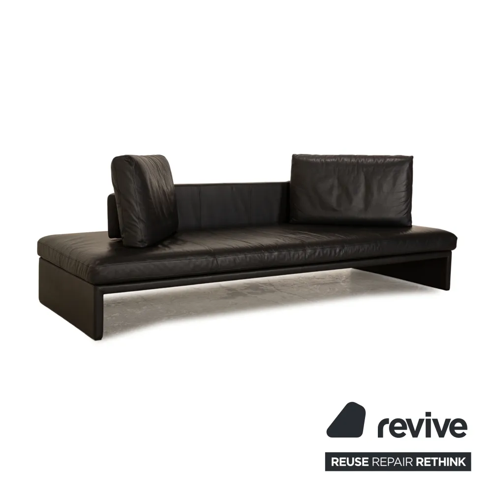 Walter Knoll Together Leder Sofa Garnitur Anthrazit Dreisitzer Hocker manuelle Funktion