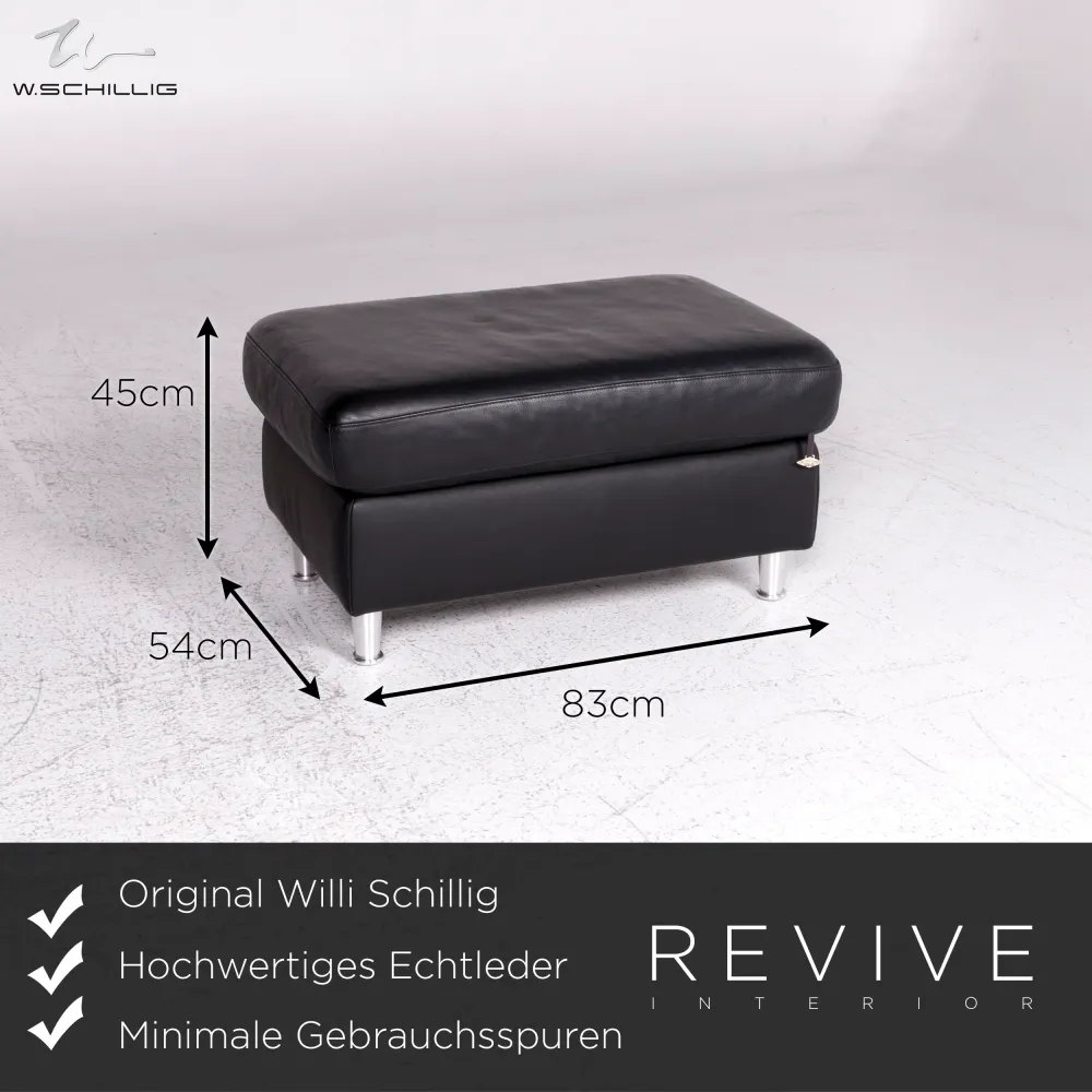 Willi Schillig Designer Sessel Garnitur Schwarz 1x Sessel 1x Hocker #9422