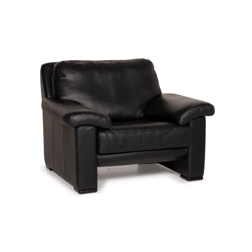 Willi Schillig Leder Sessel Schwarz