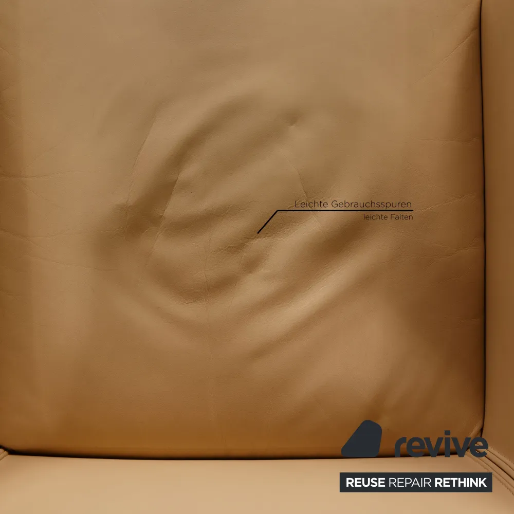 Wittmann Aura Leder Sessel Garnitur Creme Beige