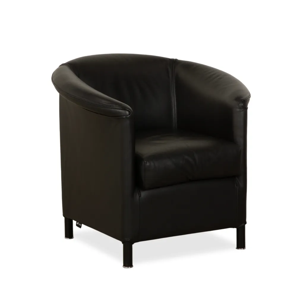 Wittmann Aura Leder Sessel Schwarz