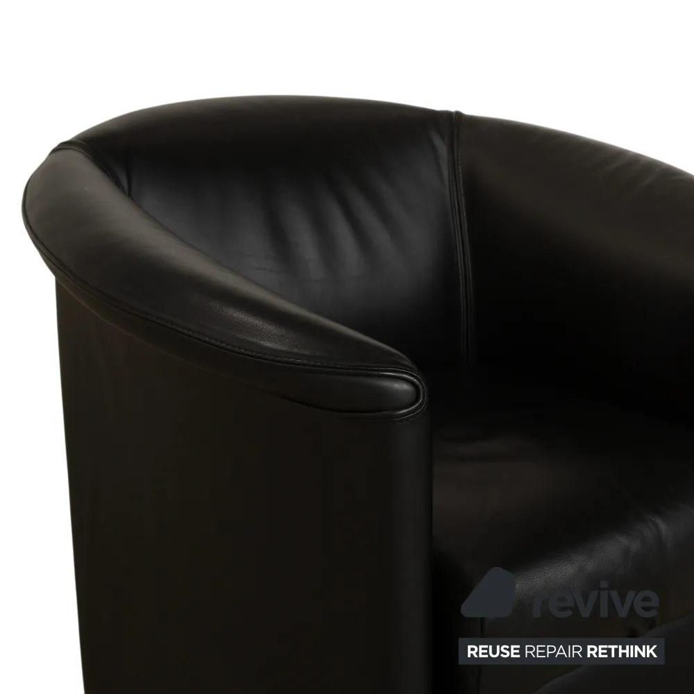 Wittmann Aura Leder Sessel Schwarz