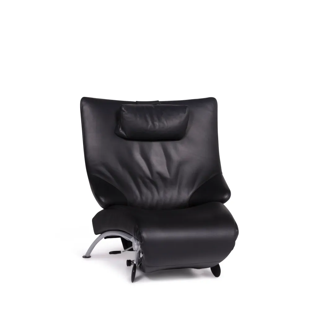 WK Wohnen Solo 699 Designer Leder Sessel Liege Schwarz Relax #9132