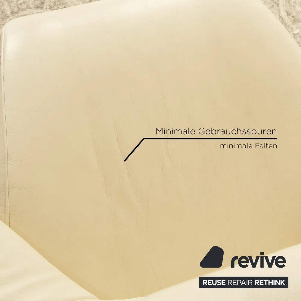 WK Wohnen Solo 699 Leder Sessel Garnitur Creme manuelle Funktion