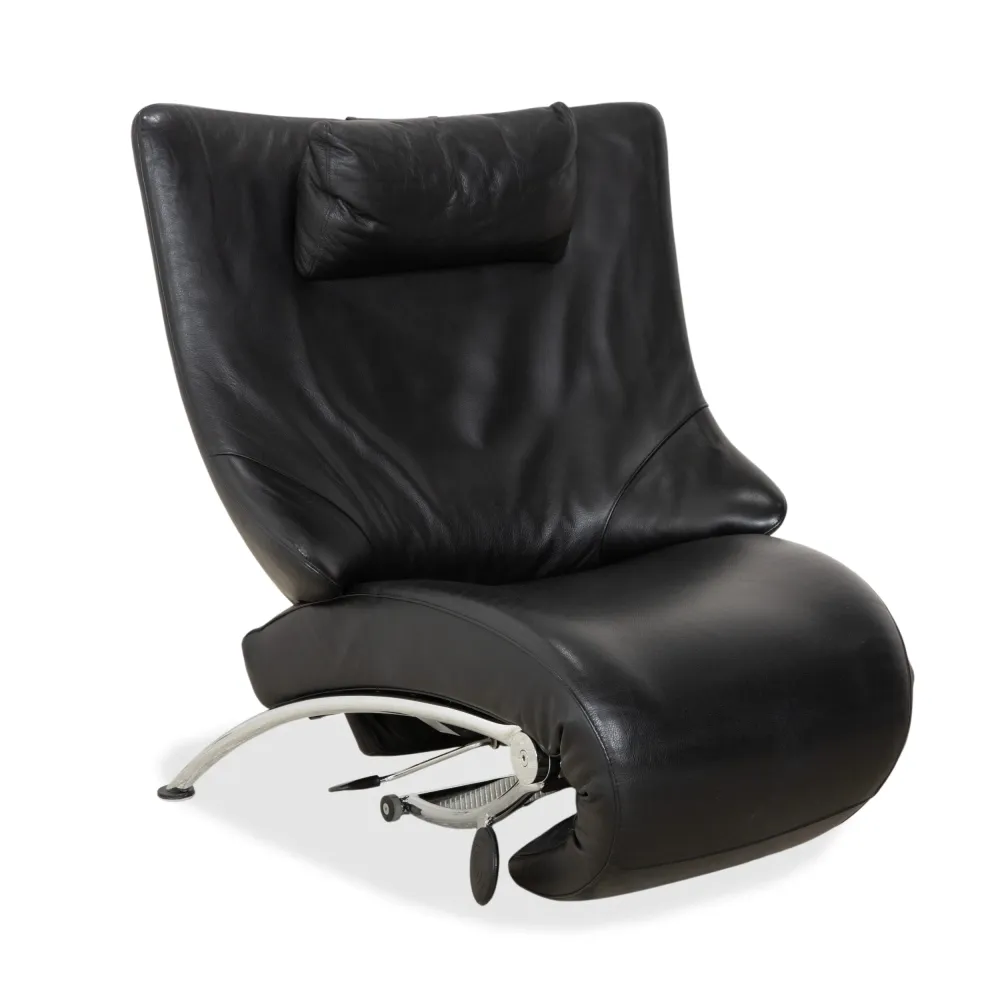 WK Wohnen Solo 699 Leder Sessel Schwarz manuelle Funktion