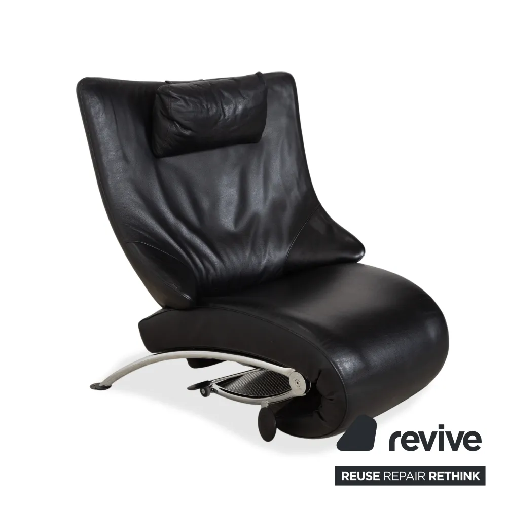 WK Wohnen Solo 699 Leder Sessel Schwarz manuelle Funktion