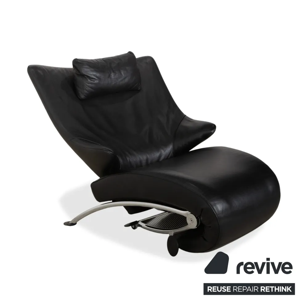 WK Wohnen Solo 699 Leder Sessel Schwarz manuelle Funktion