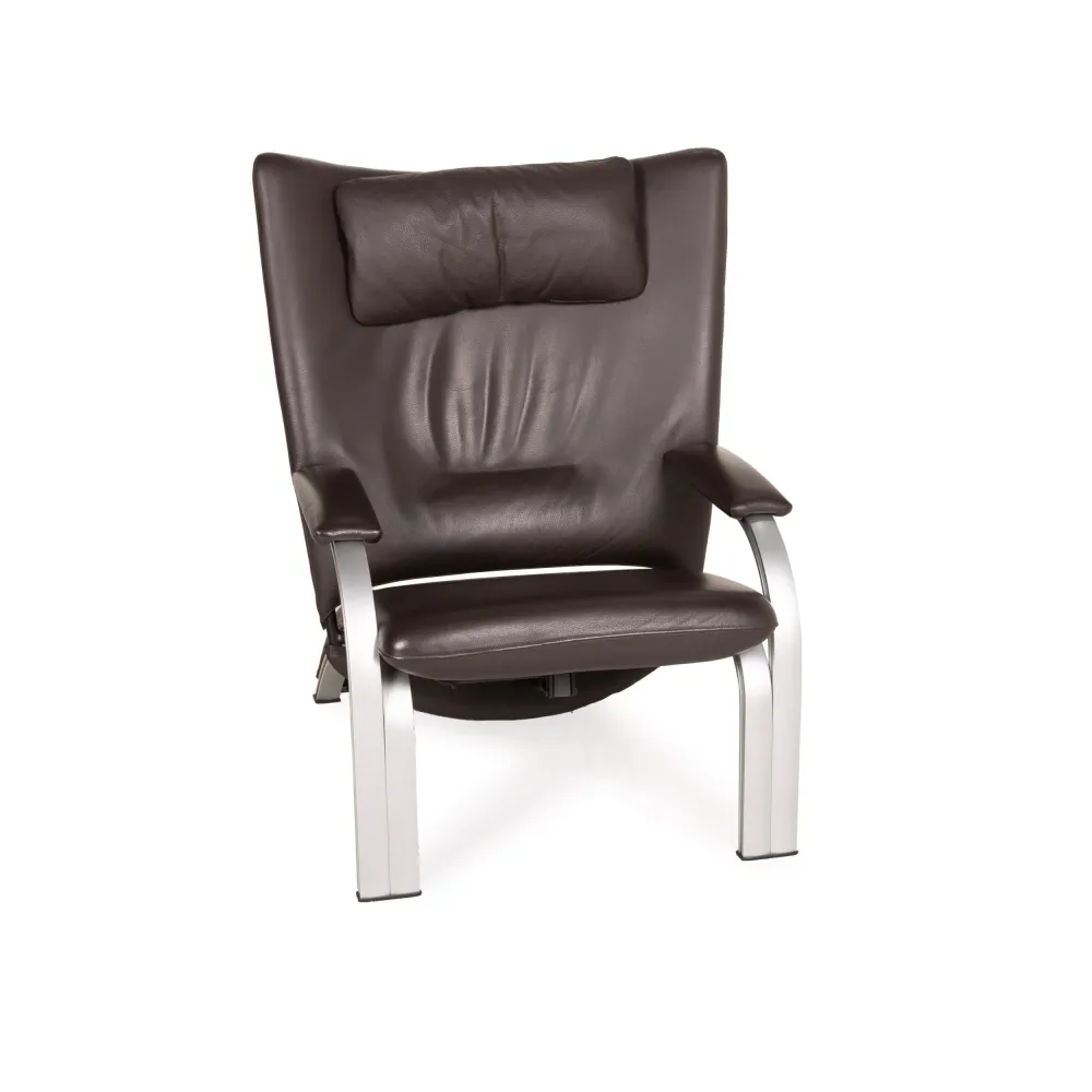 WK Wohnen Spot 698 Leder Sessel Dunkelbraun Relaxsessel Relaxfunktion Braun