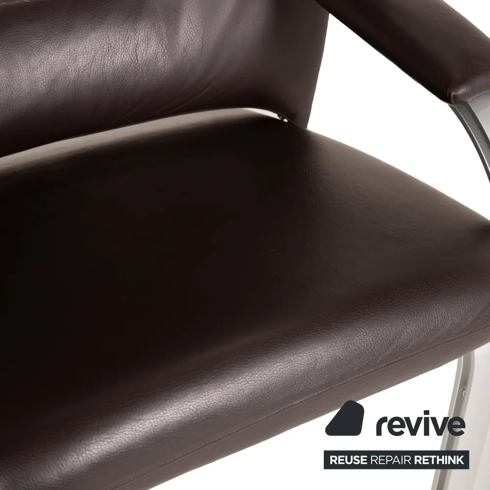 WK Wohnen Spot 698 Leder Sessel Dunkelbraun Relaxsessel Relaxfunktion Braun
