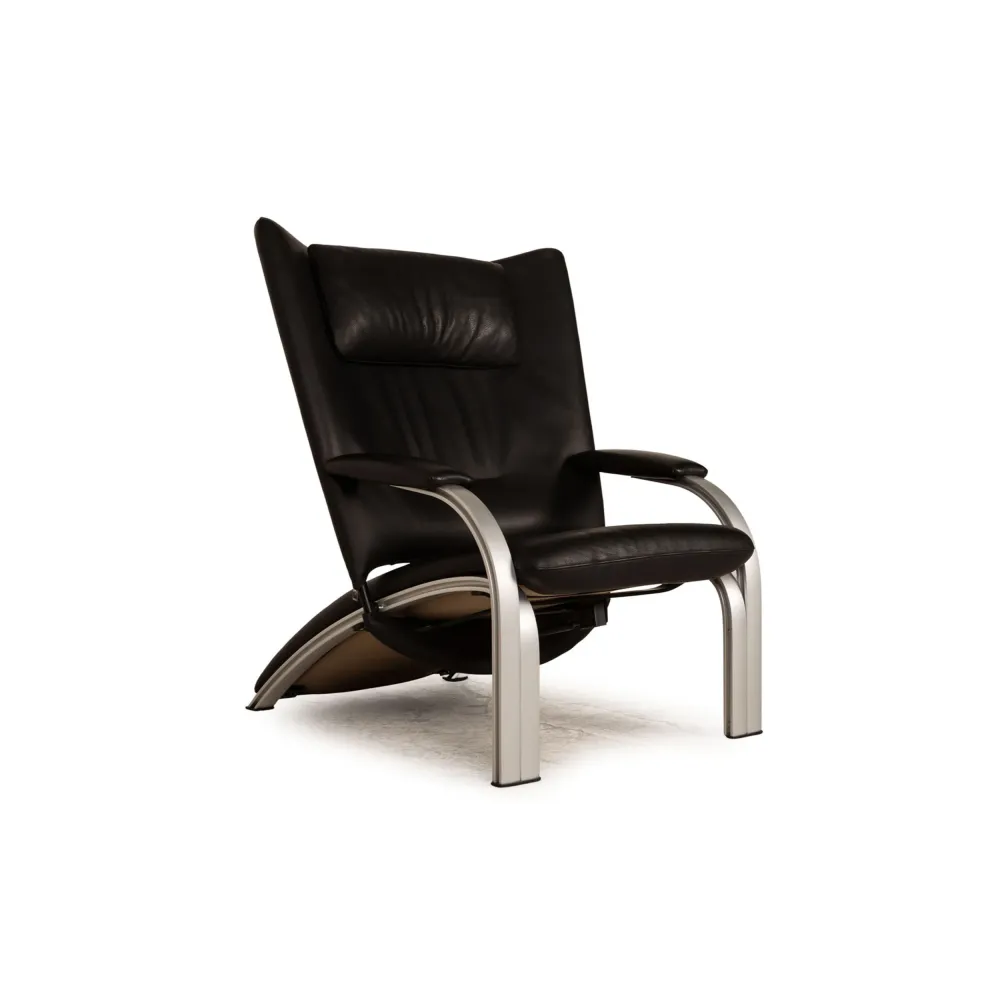 WK Wohnen Spot 698 Leder Sessel Schwarz Funktion