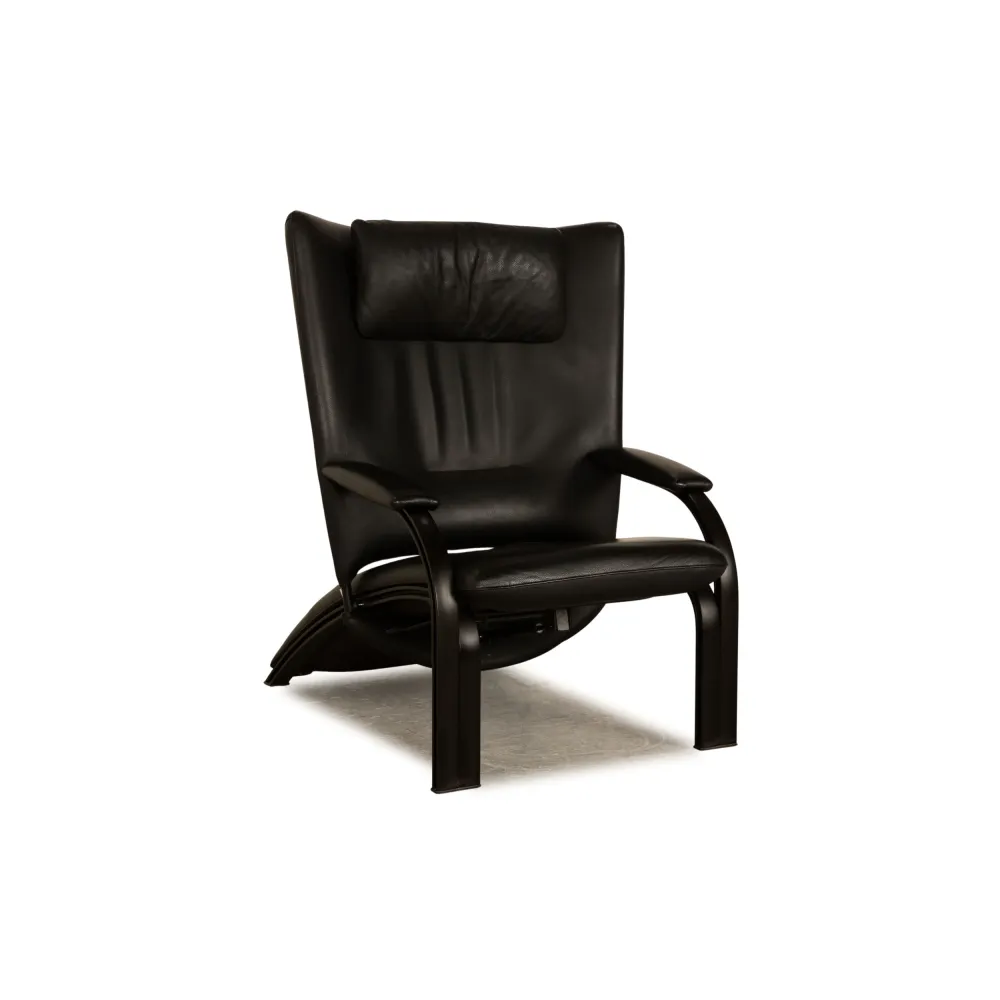 WK Wohnen Spot 698 Leder Sessel Schwarz manuelle Funktion Relaxfunktion