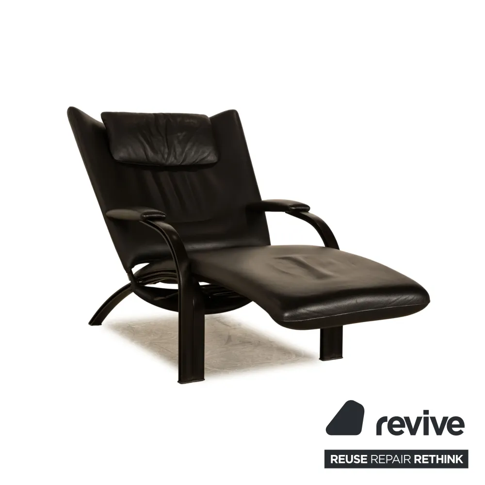 WK Wohnen Spot 698 Leder Sessel Schwarz manuelle Funktion Relaxfunktion