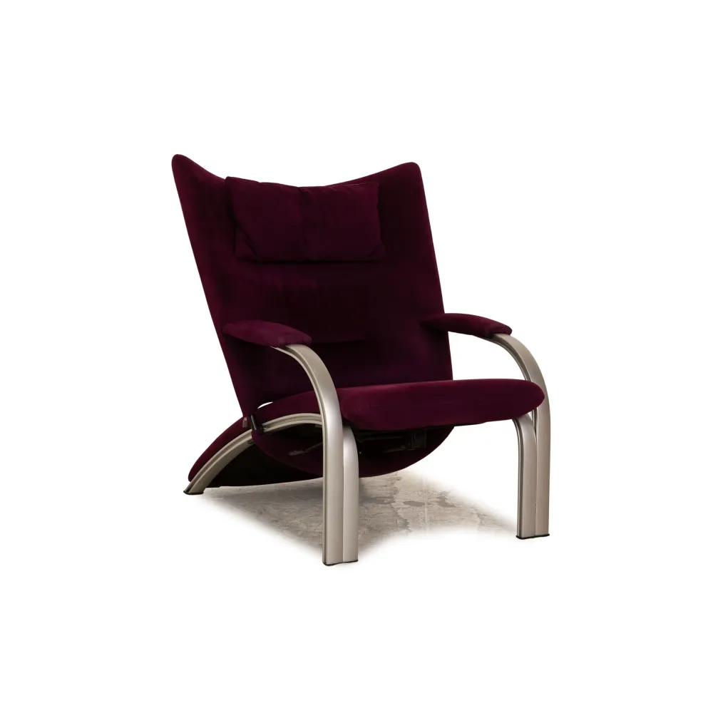 WK Wohnen Spot 698 Stoff Sessel Violett manuelle Relaxfunktion