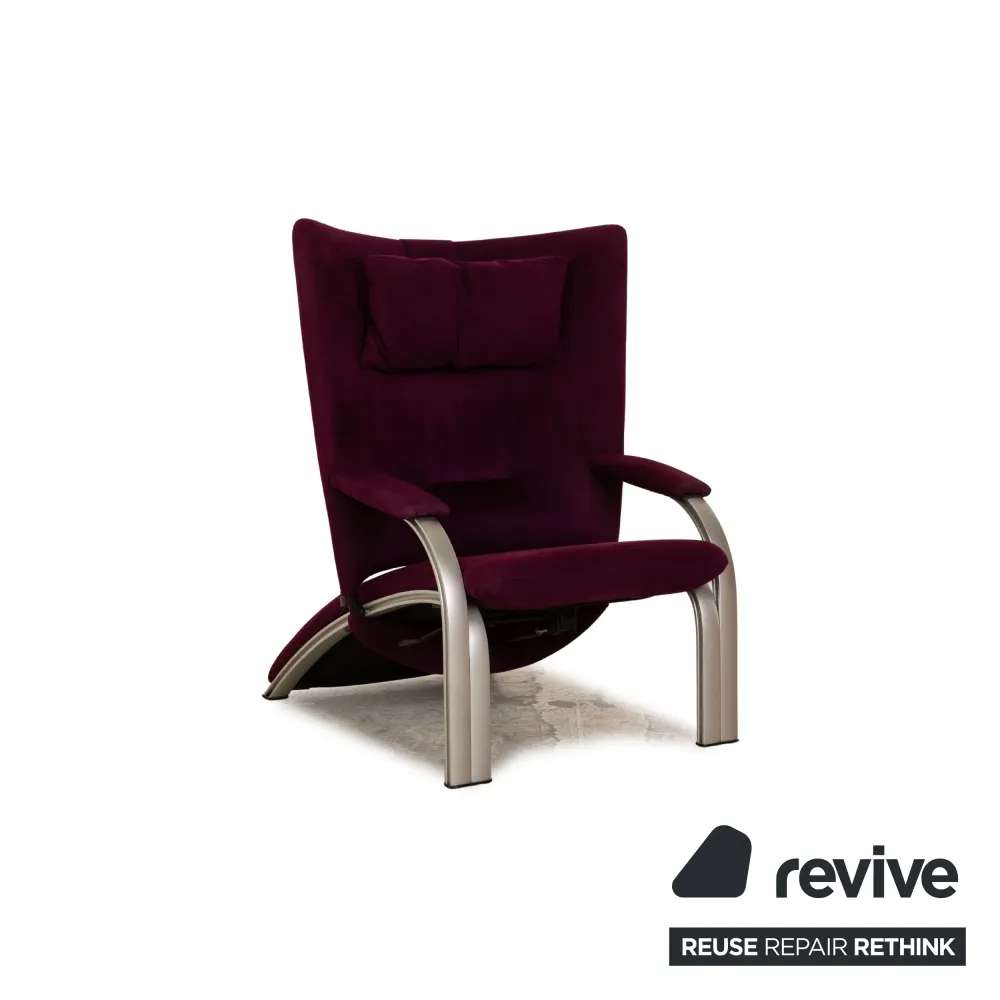 WK Wohnen Spot 698 Stoff Sessel Violett manuelle Relaxfunktion